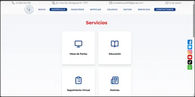 Captura de pantalla de la Mesa de Partes Virtual de Caritas Felices