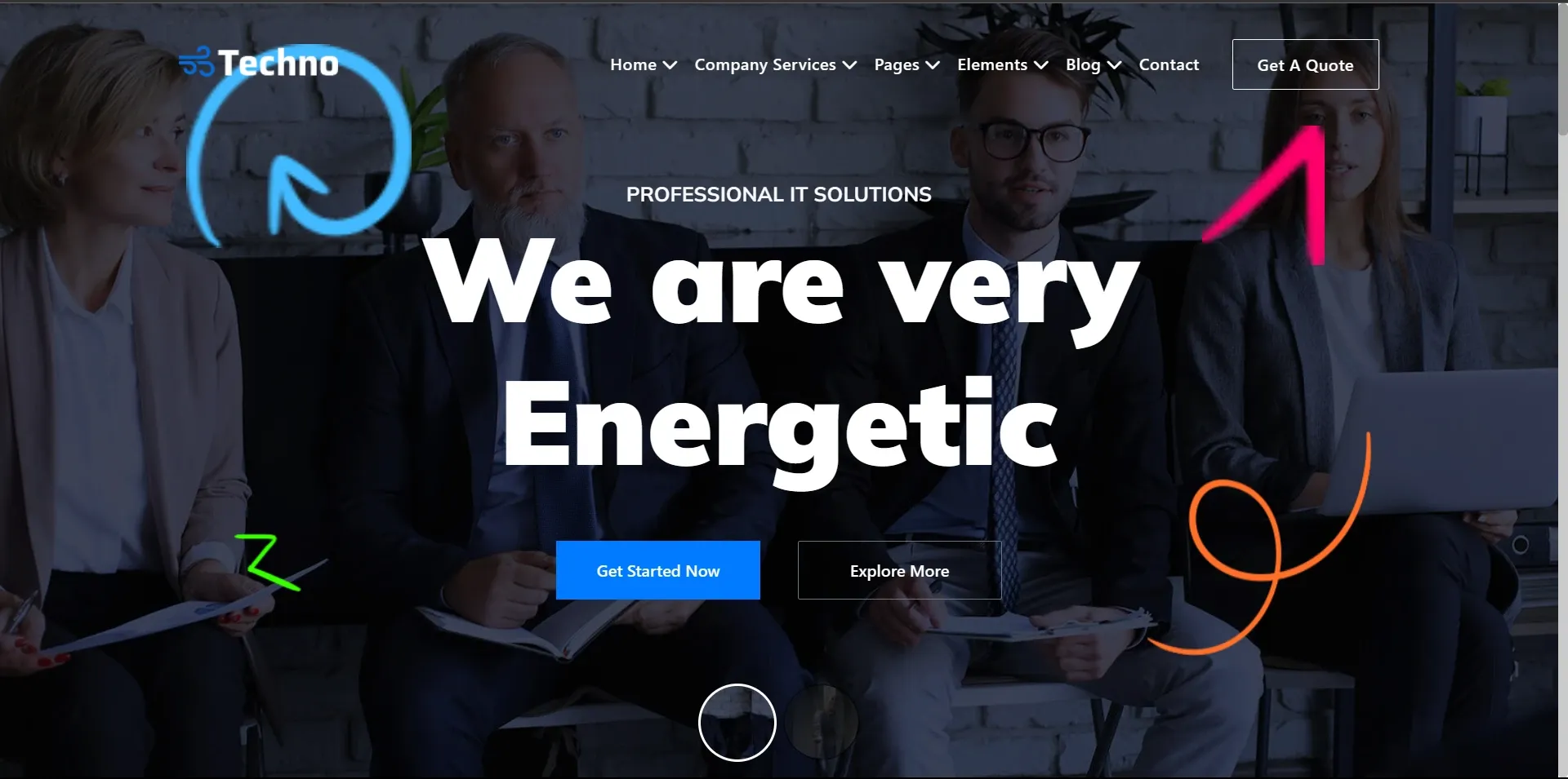 Landing page de Techno IT Solutions